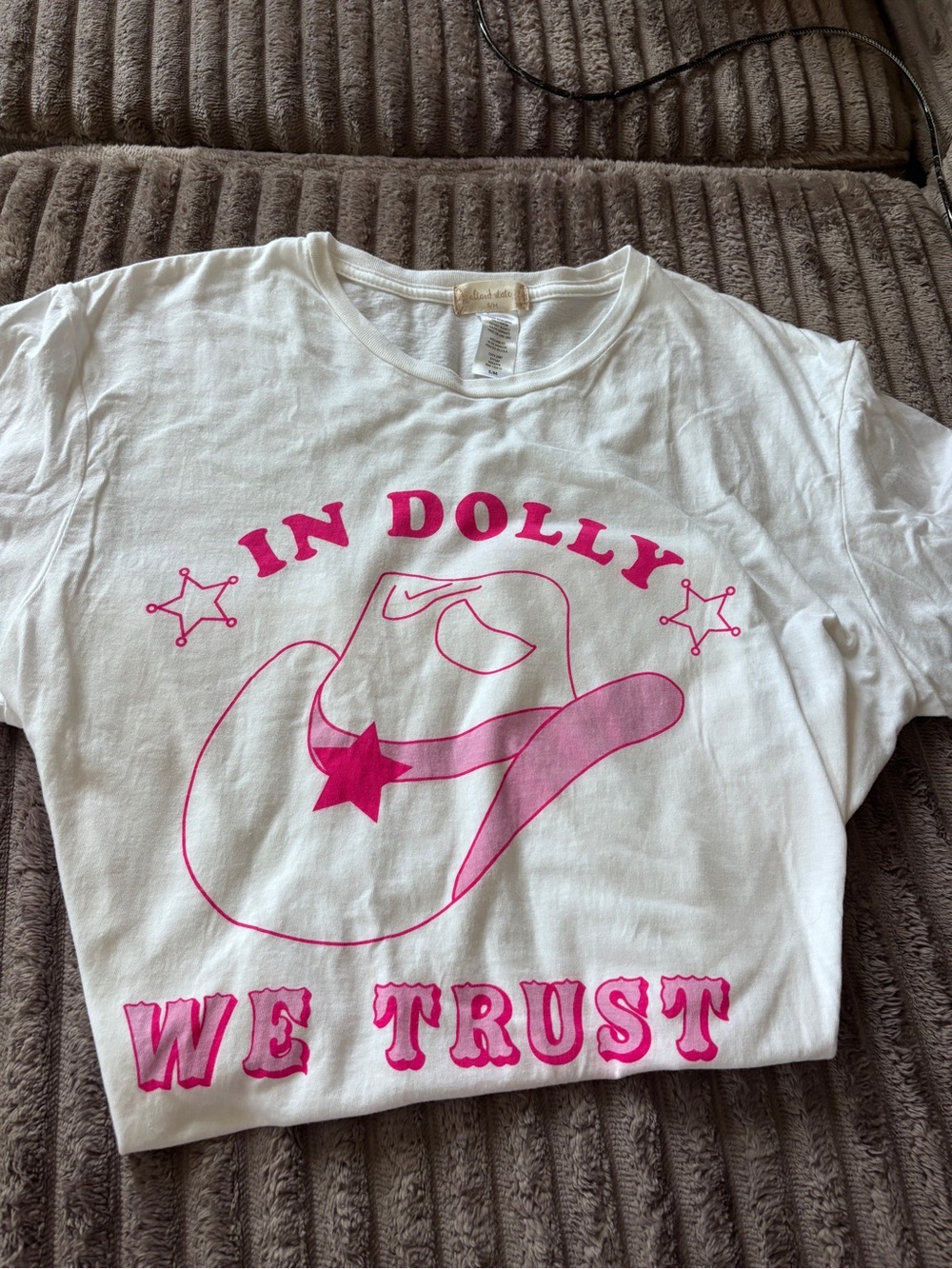 Altar'd State White Tee with Pink Cowgirl Graphic - Picture 2 of 3